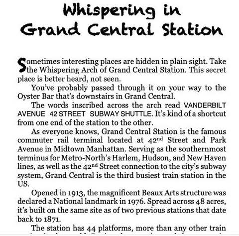 Whispering in Grand Central Station